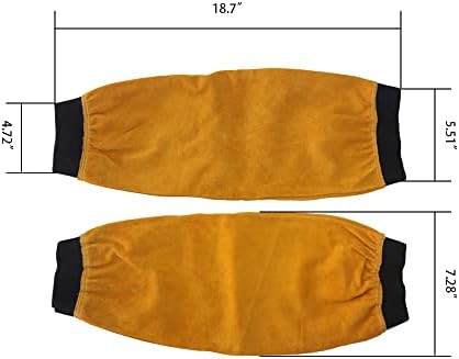 Кожени заваръчни ръкави HANSWAY за защита на ръцете от прегряване и запалване с кевларовой шевове и памучна подплата (един размер