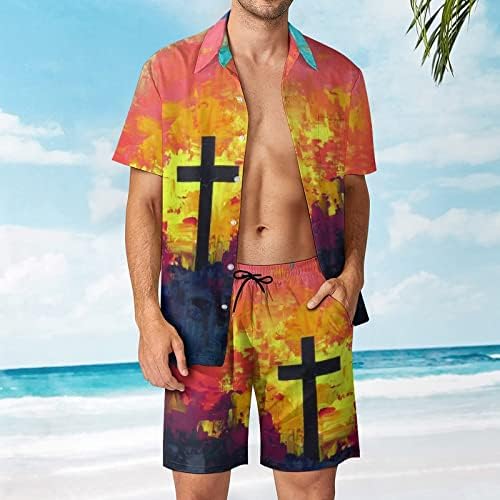 Мъжки Облекла от 2 теми, Лятна Мъжка Лятна Мода За Почивка на Хавай, Плажен Digital 3D Костюм, Палто