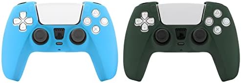 Силиконов Калъф за контролера PS5, Обвивка контролер PS5 DualSense, Обвивка контролер Playstation 5 - Зелено и синьо