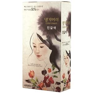 Daeng Gi Мео Ri-Крем за боядисване на коса с билки [Средно-кафяво], 3 опаковки, покрива Седину, предпазва изтощена коса от боядисване,