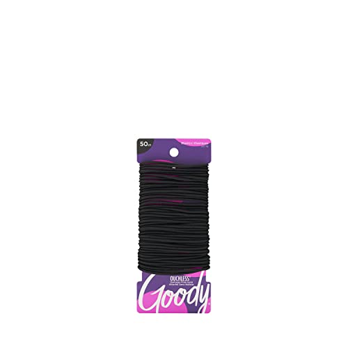Дамски еластични дъвка Гуди гладка, черна, 50 броя, 2 мм, за по-тънка коса