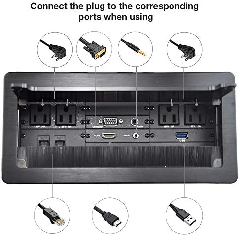 Блок за свързване на десктоп четки за хранене JS VI DEO JS TECHNOLOGY с 4 мрежи ac + 2 rj-45 (CAT6) + 2 аудио системи 3,5 мм + 1