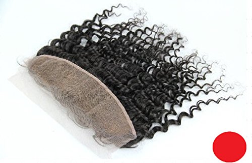 DaJun 6A Лейси предна закопчалка 13 4 Китайски човешка коса, дълбока вълна от естествен цвят (марка: DaJun)