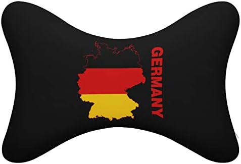 Флаг Карта на Германия Автомобилната въздушна Възглавница За врата Комплект от 2-те Удобни Възглавници За Подкрепа на врата на облегалката