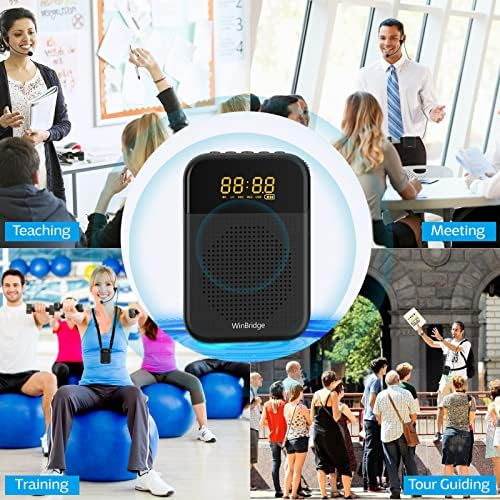 WinBridge S209 Bluetooth Усилвател на глас за учители с Преносим Микрофон, Жични Слушалки, Персонален Усилвател на глас, Функция