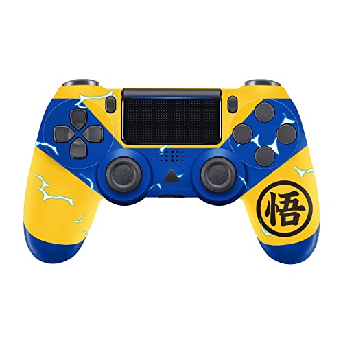 Жълто-Синьо Безжичен контролер PS-4, съвместим с /PS4/Slim/Pro с двойна вибрация, за PS4...