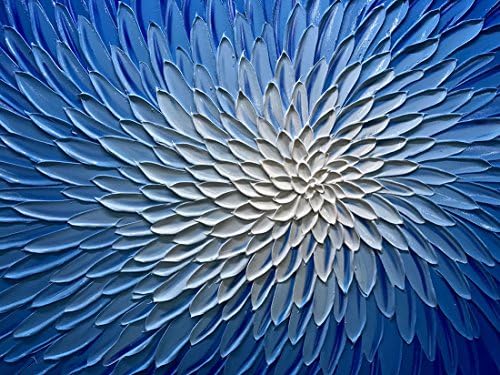 Amei Art, 30x60 См Абстрактни Флорални Текстурирани Картини с маслени бои, 3D Боядисване, монтаж на стена арт цвят на Морска вълна