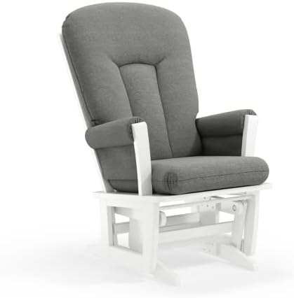 Dutailier Rose 0179 Дървен стол-планер, бяло / тъмно сиво