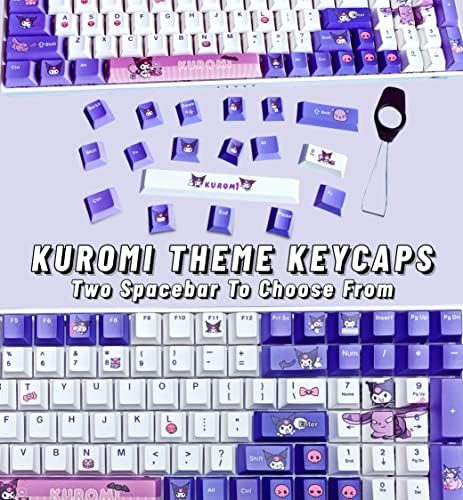 Sanrio Kuromi Лилави Капачки за бутони за превключватели Cherry MX, Хубаво Ръчна Детска Клавиатура от Японската Аниме, Набор от