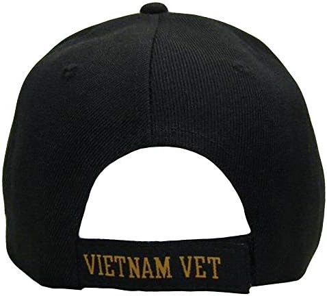 Вятър Ветеран от Виетнам Ветеринарен лекар Черно Жълтата бейзболна шапка бейзболна шапка CAP607A TOPW