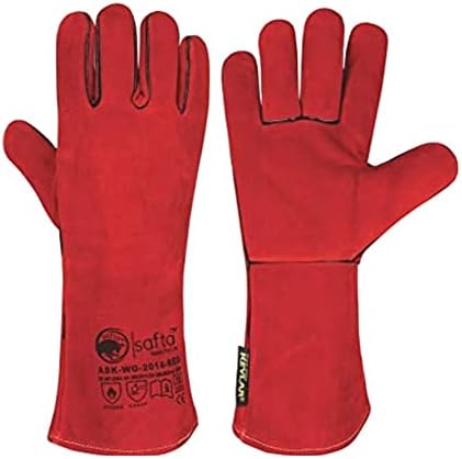 1 x Заваръчни Ръкавици Дълги Кожени Ръкавици С Термостойкой Подплата За електродъгово заваряване MIG от All Trade Direct