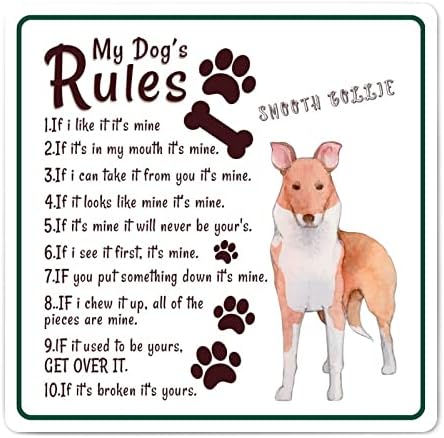 Забавно Куче-Метална Лидице Табела с Надпис Правила на кучето ми, Вратата се Закачалка за Проблемни домашни Кучета с саркастичен