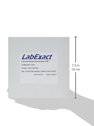Филтър от микрофибър LabExact 1200215 Grade B Glass, боросиликатное стъкло, без халки, 1,0 хм, 12,5 см (опаковка по 100 броя)