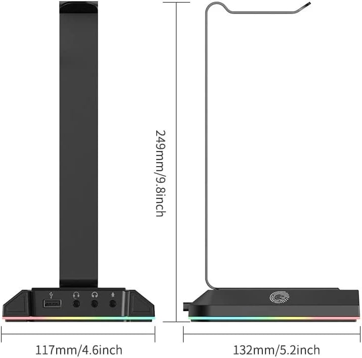 YFQHDD Поставка За Слушалки Surround Gaming Headset Притежателя RGB с 2 USB и 3 3,5 мм за Настолни аксесоари Gamer PC