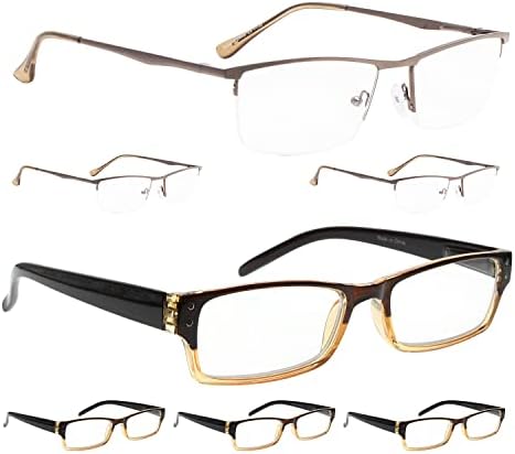 LUR 3 опаковки очила за четене в полукръгла рамка + 4 опаковки класически очила за четене (само 7 двойки ридеров + 4,00)