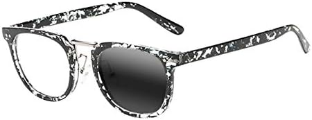 SightPerk Бифокальный Преход Фотохромичните Мъжки Ретро Очила За четене в Овална Рамка С Нитове UV400 Слънчеви очила За четене