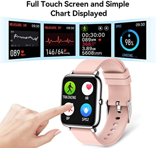Умни часовници за жени 1,4 Смарт часовник със сензорен екран, фитнес следи с честота на пулса, измерване на кръвното налягане IP68, Водоустойчив умни часовници за теле?