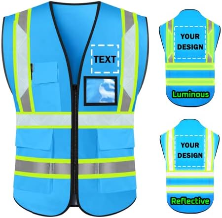 Отразяваща Жилетка За Безопасност Висока Видимост С Индивидуално Лого И 5 Джобове Hi Vis Vest Външна Защитно Работно Облекло