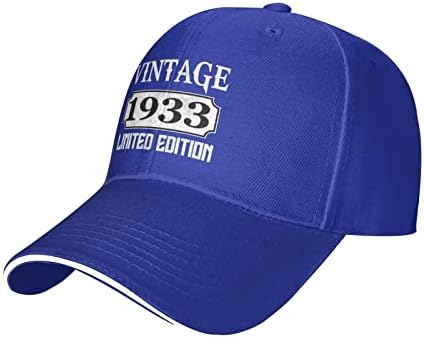 Реколта бейзболна шапка 1933 година Ограничена серия, Потертая бейзболна шапка за Мъже 90-те години, Реколта Выстиранная Деним Регулируема