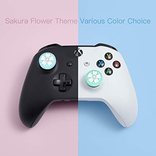 Капачки за джойстик LeyuSmart Sakura за контролер, Ръкохватка за палеца, която е Съвместима с Xbox PS4 PS5 Nintendo Switch Pro,