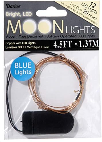 Лунните светлини на ЛУНАТА-102 Синя LED Посеребренный Меден Проводник с 12 крушки