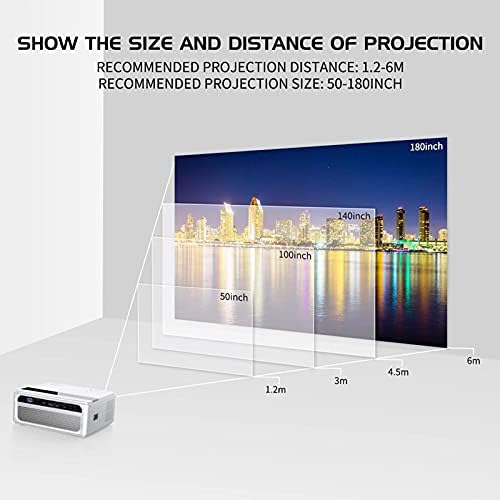 Проектор FZZDP 1080P, Пълен Мини-Проектор USB с Огледален Дисплей на Видеопроекторов за Домашно Кино в прожектор Led