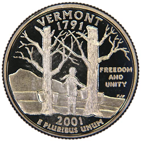Монетен двор на САЩ с разбивка на една четвърт от щата Върмонт 2001 г.