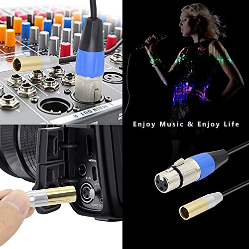 Кабел-адаптер MEIRIYFA Mini XLR Male to XLR Female, XLR Female to 3 Pin Mini XLR Male Микрофон аудио кабел за камера за 4K Видео Assist 4K (1 ФУТ /0,3 м) (XLR Female)