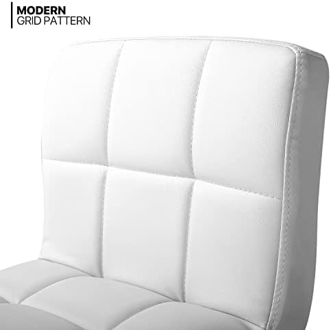 Набор от Продуктова Столове MoNiBloom от 2 теми, Квадратни Регулируеми Бар Столове от Изкуствена Кожа с Облегалка, Поклащайки се