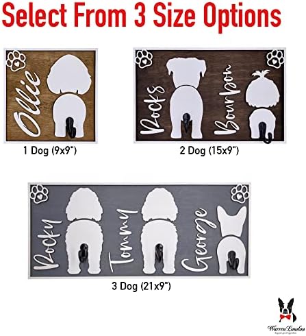 Персонализирани Титуляр за кучешка каишка на стената|, Направени в САЩ Уорън Лондон | Куки за кучешка каишка на поръчка за монтиране