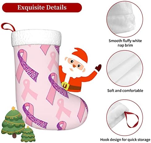 Скъпа Варфариновая Розовата Лента - Информираността за рака на гърдата, Коледни Чорапи, Украшения за Елхи, Коледни Чорапи за Коледно