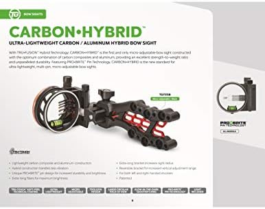 Хибриден 5-Пинов мерник TRUGLO Carbon за стрелба с лък за Композитни ловни лъкове - Изработен от ултра-леки въглерод и алуминий