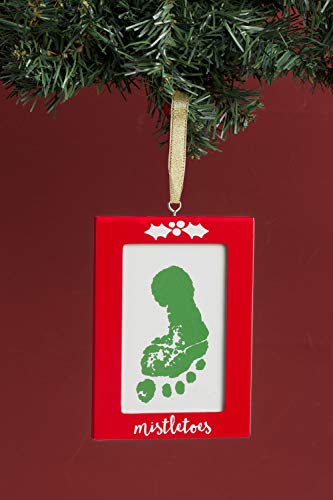 Украса за Коледната Елха с Участието на Lil Peachtree Имел, Набор от Бебешки Отпечатъци, Детски Празничен Подарък За Спомен, Червен