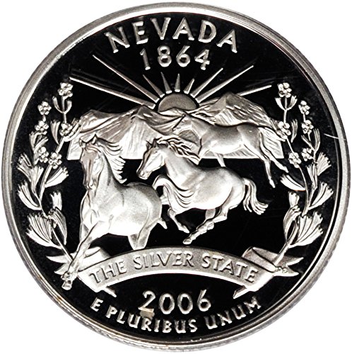 Сребърен четвертушка 2006 г. 25 цента (1/4 долара) Монета на щата Невада. От отворения ментов набор от 25 цента (1/4 долара), Оценен