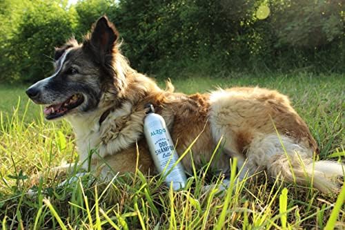 Множество бутилка за шампоан ALZOO за кучета, изпълнен с вода и концентриран прах за шампоан, от алуминий, годни за рециклиране,