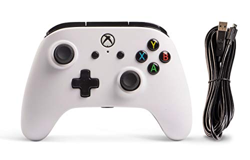 Усъвършенстван кабелен контролер PowerA за Xbox One - Бял (обновена)