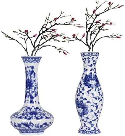 Малки бяло-сините Порцеланови вази Класически Керамични Вази за цветя за Дома Малки Пъпки Декоративна Ваза за цветя Централните