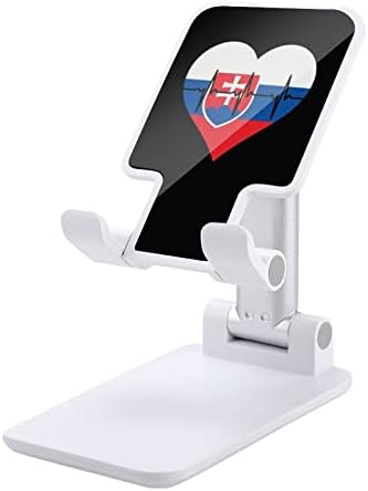 Love Slovakia Heartbeat Печатни Сгъваем Настолен Държач за Мобилен Телефон, с Регулируема Стойка Аксесоари за Офис Пътуване