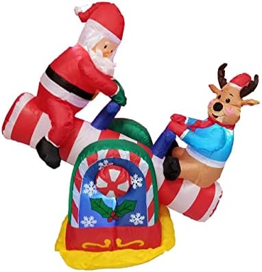 Два комплекта бижута за Коледно парти, включително и надуваем Дядо Коледа, височина от 5 фута и три северните елени на мотоциклет и анимирани надуваем Дядо Коледа, в