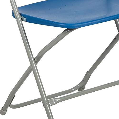 Пластмасов сгъваем стол от серията Flash Furniture Херкулес™ - Синьо - Товароносимост от 650 паунда Удобен стол за провеждане на събития - Лек сгъваем стол