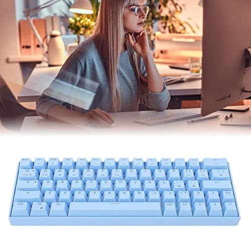 Механична Клавиатура, с 64 бутони, 3,0 5,0 Безжична Ръчна Клавиатура Type C Жичен Синя RGB с Няколко режима на осветление за компютър