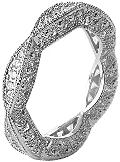 Сребърен пръстен с кръгло деколте и бял диамантен пръстен S925, годежен пръстен за жени, пръстени голям