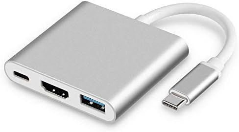Многопортовый адаптер JacobsParts USB-C USB 3.1 Type C за HDMI 4K с един порт USB 3.0 и зарядно USB порт на C за MacBook /Chromebook
