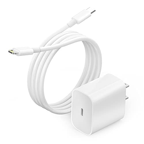 Бързо зарядно устройство за iPhone [Сертифициран от Apple Пфи], Стенно зарядно за iPhone 14 13 12 11 USB C с 6-футовым кабел, Кабел Lightning за iPhone 13/13 Pro Max / 12 / 12 Mini / Pro / 11 / XS / X / 8Plus / iPad AirPods