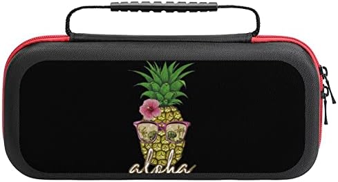 Калъф за носене на очила Aloha с Ананас за Ключа, Преносима Чанта За Съхранение на Твърд Калъф за Аксесоари и Игри