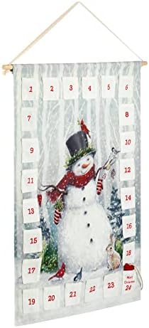 DEMDACO Горски Снежен човек Класически Бял и Червен 18x24 См Полиестер Коледен Календар за обратно броене