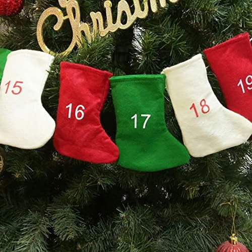 24ШТ Чорапи направи си САМ Коледна Украса Коледен Обратното Броене Стенен Календар Подарък Чанта с Висулка Люлка Прасе Автомобилно