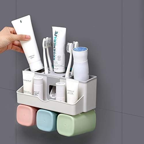BKDFD Автоматично Опаковка на паста за зъби за Баня, Сокоизстисквачка за паста за зъби, Стенен Държач за четка за зъби, Комплект