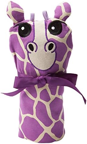Комплект Завивки и Чепчика с Жирафа за новородени Sozo Baby-Girls, Лилаво /Кафяво, Един размер