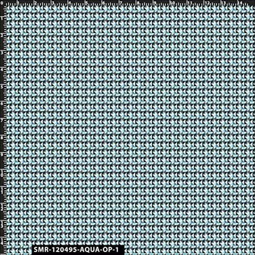 Безпроблемна Синя Стеганая плат с Геометричен дизайн от памук by The Yard (Тюркоаз, Аквамаринового и Ментов цветове)